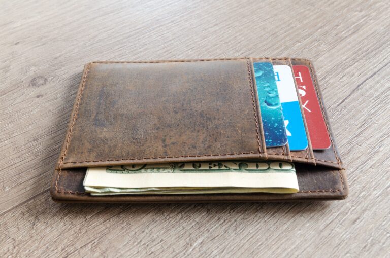 Wallet with credit cards